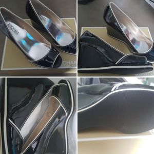 Michael Kors black patent leather wedges. 7.5